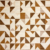 Modern Beige Runner Brown Geometric Waterproof(Beige)
