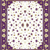 Fluffy Rectangle Abstract Floral Motifs(Purple)
