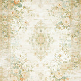Elegant Vintage Inspired Area with Distressed Floral Motifs(Beige)