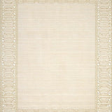 Modern Wavy Border Area Neutral Beige Design(Beige)
