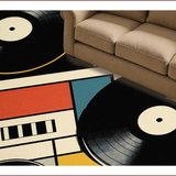 Retro Vinyl Record Bathroom Non Slip(Red)