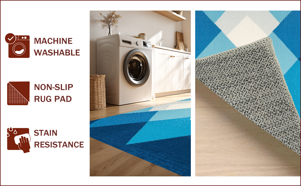 Ultra Soft Area Rug, Non Slip, Stain Resistant, Washable Area Rugs for Living Room, Bedroom, boys bedroom space rug(Blue) - ODIKA