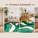 Trendy Artistic Abstract Curves(Green)