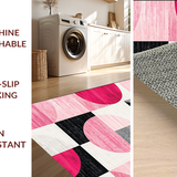 Trendy Wavy Modern Motif Fusion(Pink)