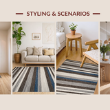 Artisanal Tone Striped Motif(Gray)