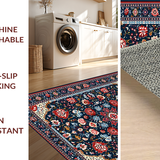 Rustic Dark Blue Flower Motif(Blue)