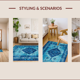 Ultra Soft Area Rug, Non Slip, Stain Resistant, Washable Area Rugs for Living Room, Bedroom, Carousel Kids Playroom(Blue) - ODIKA