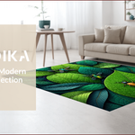 Ultra Soft Area Rug, Non Slip, Stain Resistant, Washable Area Rugs for Living Room, Bedroom, Insect Print Fantasy(Green) - ODIKA