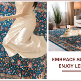 Sophisticated Black Floral Elegance(Blue)