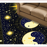 Ultra Soft Area Rug, Non Slip, Stain Resistant, Washable Area Rugs for Living Room, Bedroom, yin yang zodiac constellation(Gold) - ODIKA