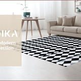 Modern Black and White Checkered Dorm(Black)