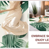 Ultra Soft Area Rug, Non Slip, Stain Resistant, Washable Area Rugs for Living Room, Bedroom, Chic Tropical Botanical Non-Slip Rug(Green) - ODIKA