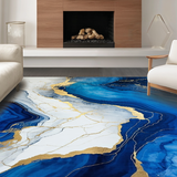 Luxurious Blue and Gold Abstract(Blue)