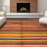 Artful Abstract Multicolor Weave(Red)