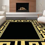 Chic Black Gold Geometric Flair(Black)