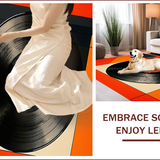 Vibrant Semi Circle Record Design(Black)