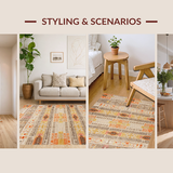 Minimalist Striped Design with Orange Accents(Gray)