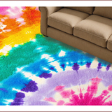 Pastel Tie Dye Girls Fluffy Area(Pink)