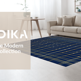 Sleek Modern Navy Blue Abstract Shapes(Blue)
