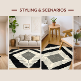 Sleek Monochrome Geometric Motif(Beige)