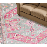 Elegant Oushak Star Motif(Pink)