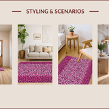 Ultra Soft Area Rug, Non Slip, Stain Resistant, Washable Area Rugs for Living Room, Bedroom, Vibrant Pink Leopard Print Girls Bedroom Rug(Pink)