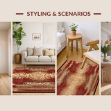 Bold Tiled Design in Warm Hues(Red)