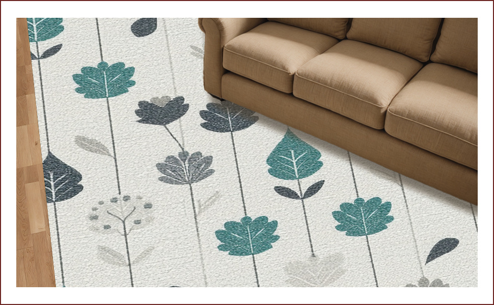 Ultra Soft Area Rug, Non Slip, Stain Resistant, Washable Area Rugs for Living Room, Bedroom, Modern Floral Living Room Rug(Gray) - ODIKA