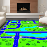 Whimsical Cityscape Exploration Canvas(Blue)