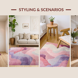 Blush Mirage with Pastel Mauve Waves and Rose Pink Accents(Pink)