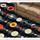 Ultra Soft Area Rug, Non Slip, Stain Resistant, Washable Area Rugs for Living Room, Bedroom, Retro Music Theme Non-Slip Bath Decor(Red) - ODIKA