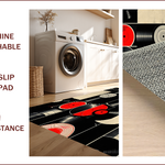 Ultra Soft Area Rug, Non Slip, Stain Resistant, Washable Area Rugs for Living Room, Bedroom, Music Record Vinyl Round(Black) - ODIKA