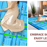 Playful Cartoonish City Scene(Blue)