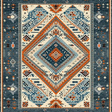 Modern Multicolor Geometric Motif(Blue)