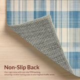 Modern Plaid Area with Irregular Grid Lines and Muted Blue Beige Tones(Beige)