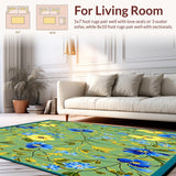 Wildflower Bath Mat with Floral Design(Green)