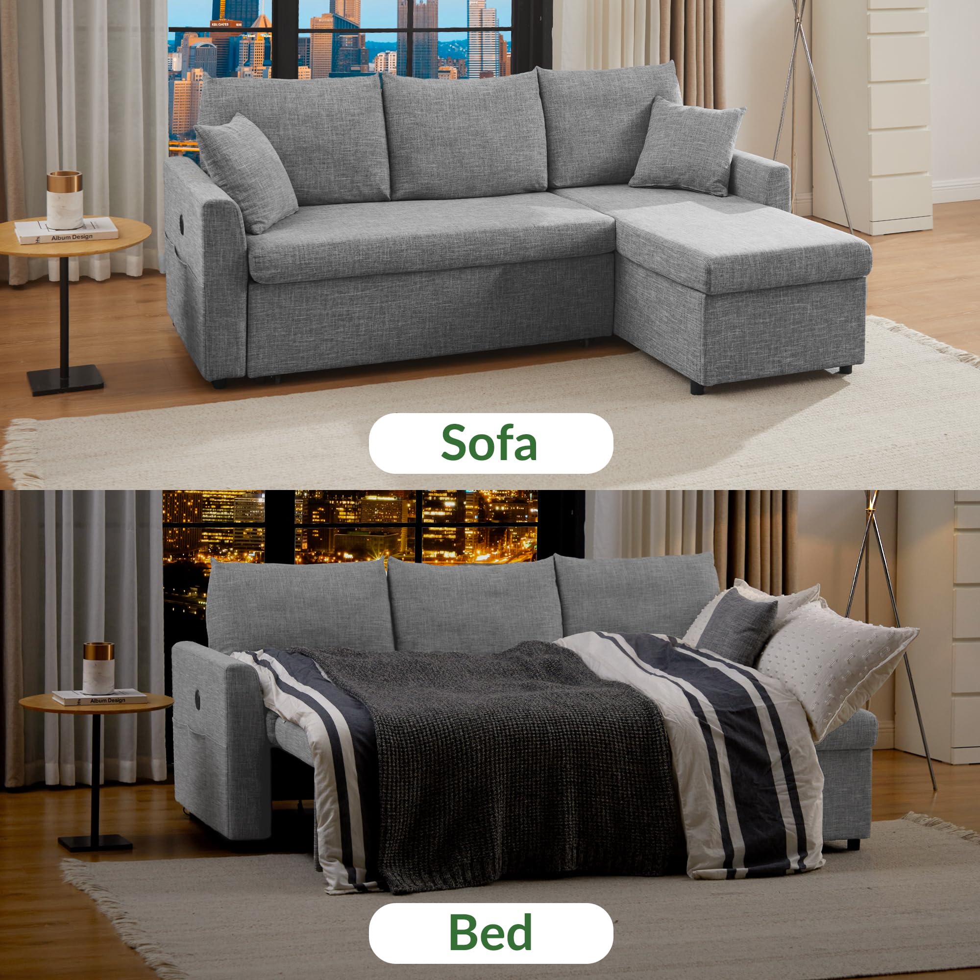 ODIKA Sleeper Sofa Additional Chaise – Chaise for Upgrading Your Existing L - ODIKA