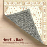 Classic Ivory Beige Medallion with Decorative Scroll and Floral(Beige)