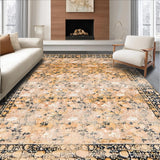 Trendy Patchwork Area with Contemporary Floral Design(Beige)