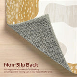 Modern Speckled Beige Area with Abstract Animal Inspired Design(Beige)