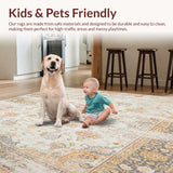 Beige Boho Accent Floor Cover Oriental Indoor Distressed(Beige)