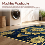 Vibrant Earth Tones Floral Motif(Blue)