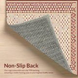 Vintage Hexagon Round Beige/Burgundy(Beige)
