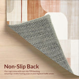 Modern Boho Area Featuring Abstract Shapes and Warm Neutral Colorblocking(Beige)