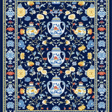 Transitional Earth Tone Medallion Design(Blue)