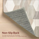 Contemporary Handcrafted Area with Interlocking Hexagon(Beige)
