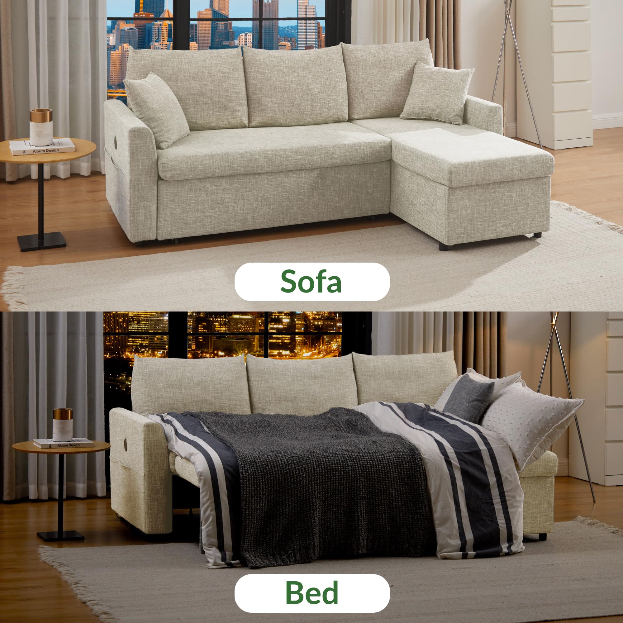 ODIKA Sleeper Sofa Additional Chaise – Chaise for Upgrading Your Existing L - ODIKA