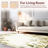 Beige Serenity Area Floral Symphony Easy Clean(Beige)