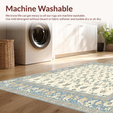 Elegant Interwoven Beige and Sky Blue Floral Design(Beige)