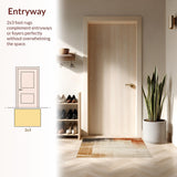 Brown Beige Distressed Kitchen Non Skid Runner(Beige)